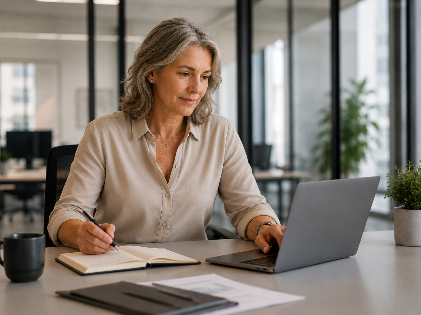 Person transferring tasks detected from emails into notes with Chifty Office
